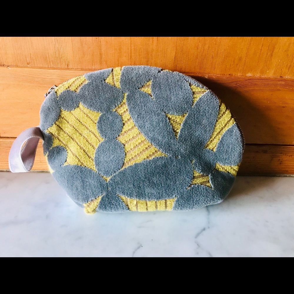 Mina Perhonen brand, velvet ‘leaf’ zip bag